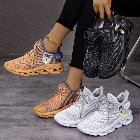 Damen Sportliche Laufschuhe mit atmungsaktiver Strickoberfläche und innovative Dämpfungstechnologie EB