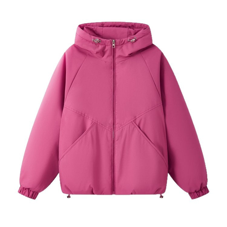 Damen Leicht wattierte Kapuzenjacke mit Raglanärmeln, elastischen Bündchen und verstellbarem Saum EB
