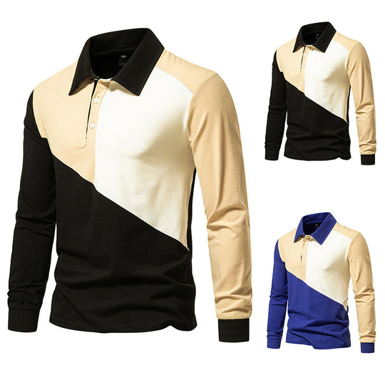 Herren Poloshirt mit modernem Farbblockdesign und komfortablem Schnitt EB