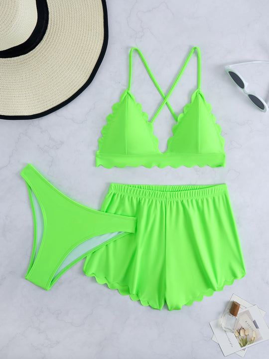 Damen Triangel-Bikini mit Shorts EB