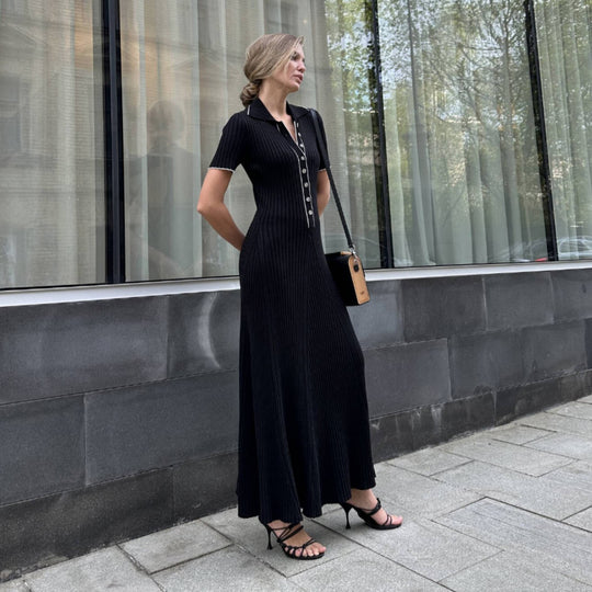 Damen Midi-Kleid mit feiner Rippstruktur EB
