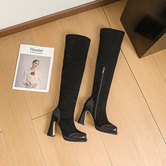 EB | Über-die-Knie-Stiefel mit Blockabsatz