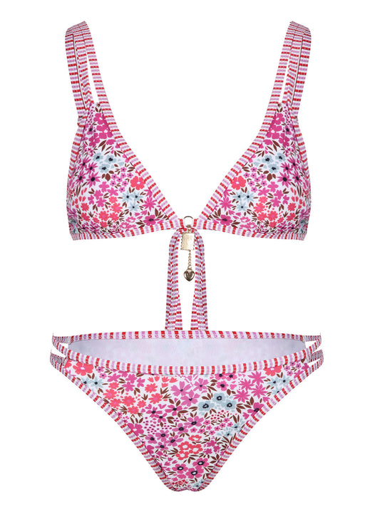 Damen Bikini-Set mit floralem Muster und verstellbaren Trägern EB