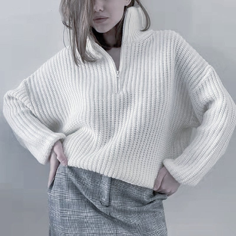 Damen schicker Pullover im lässigen Strickstil EB