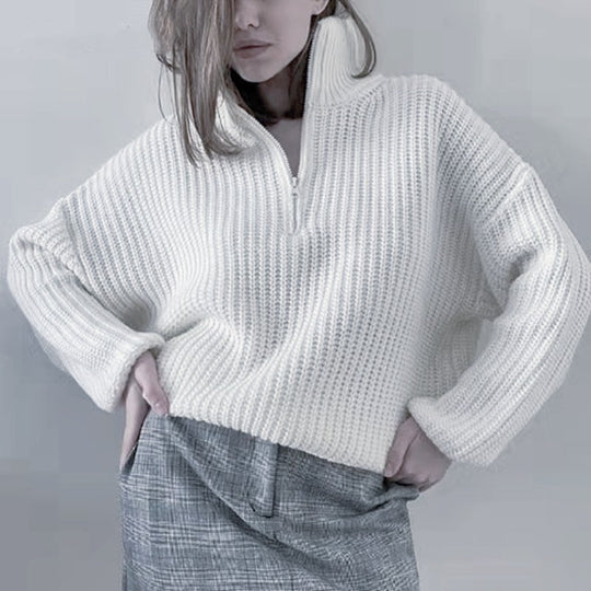 Damen schicker Pullover im lässigen Strickstil EB