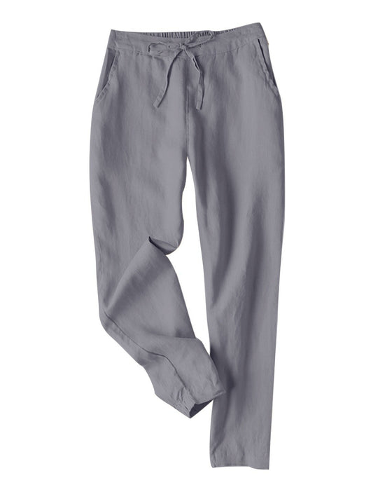 Damen Leichte Chinohose aus atmungsaktivem Leinenmix mit verstellbarem Bund EB