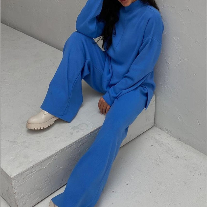 Damen lässiges Strickensemble mit weitem Schnitt und hohen Komfort EB