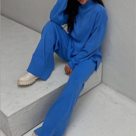 Damen lässiges Strickensemble mit weitem Schnitt und hohen Komfort EB