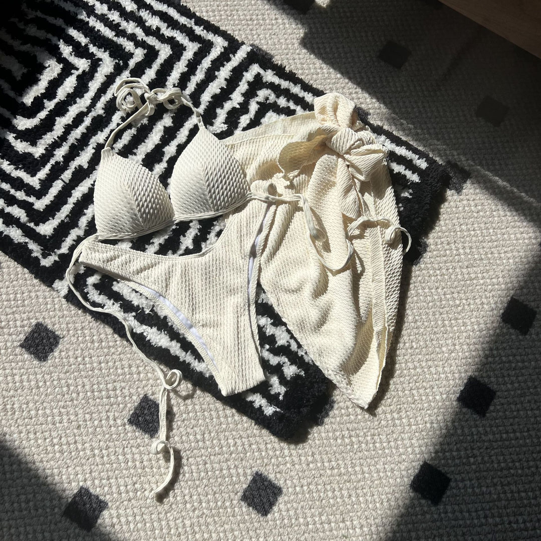 Damen Bikini-Set mit raffiniertem Wickelrock und gepolstertem Oberteil EB