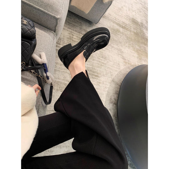 Damen Mokassin-Schuhe mit modischem Schnallenverschluss und stabiler Gummisohle EB