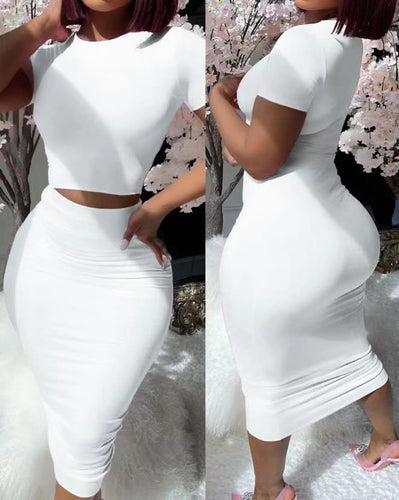 Damen Crop-Top und Bleistiftrock Set EB