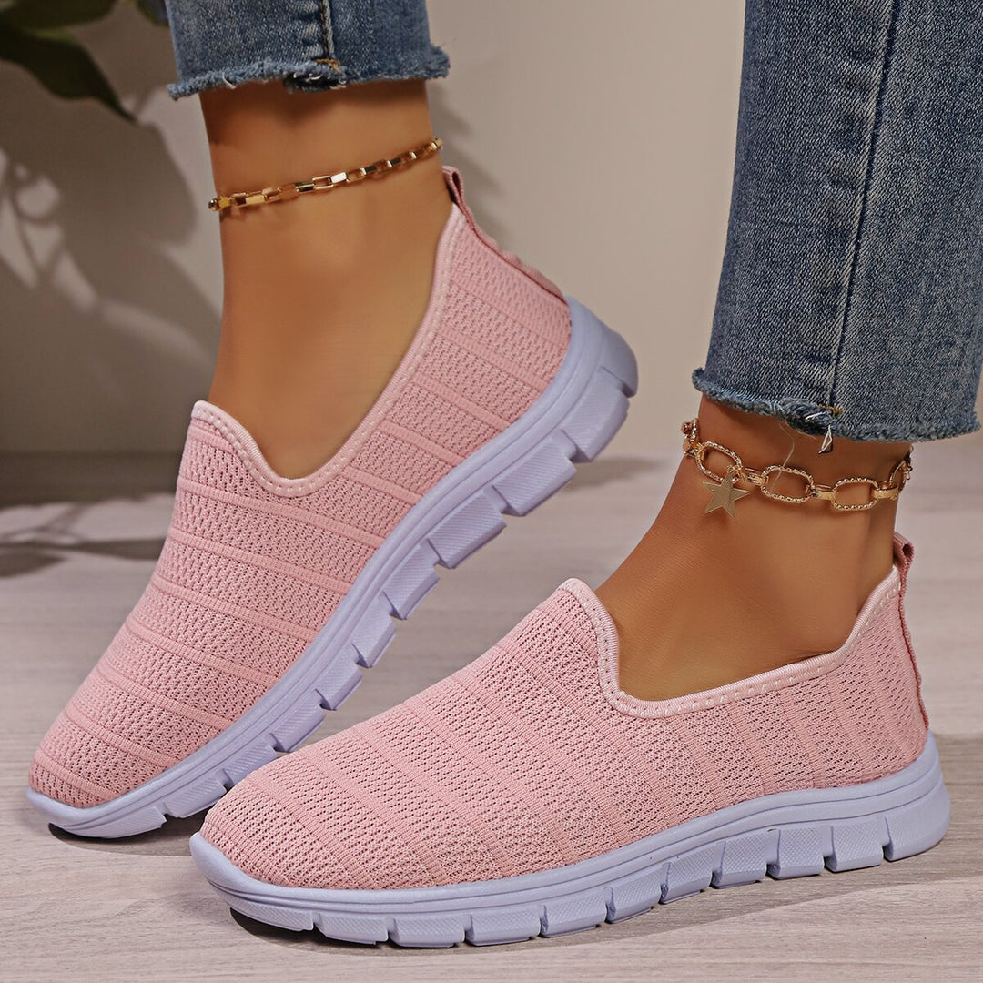 Damen Leichte Slip-On Sneakers mit atmungsaktivem Obermaterial EB