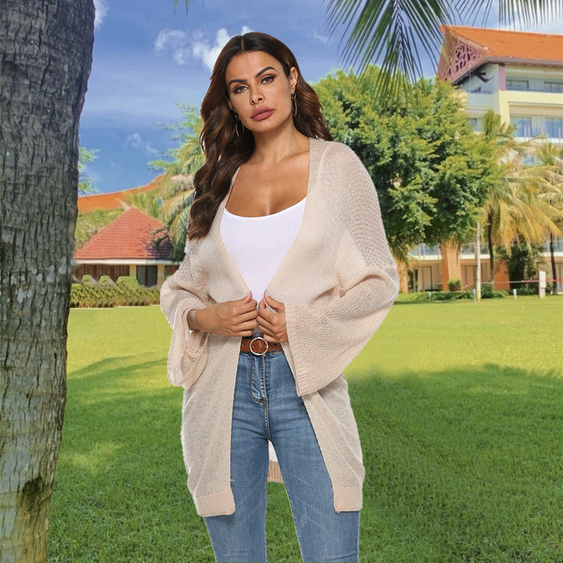 Damen Longstrickjacke mit lässigem Schnitt und weiten Ärmeln EB
