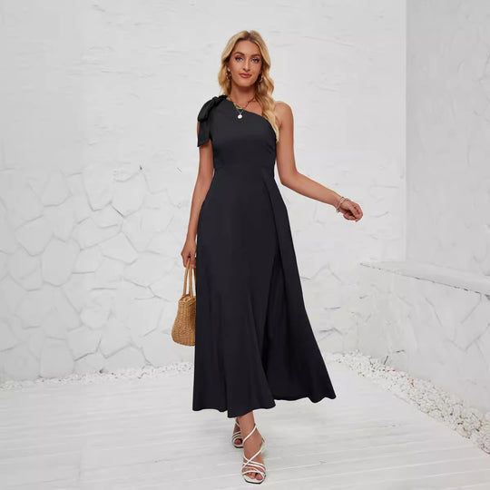 Damen Maxikleid mit asymmetrischem Design und Trägerdetail EB