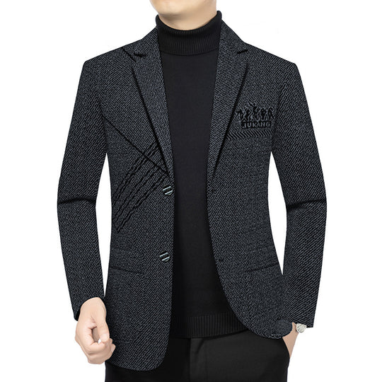Herren Modernes Tweed-Sakko Slim Fit mit dezentem Emblem EB