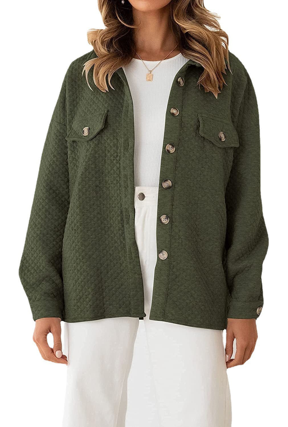 Damen elegante gesteppte Jacke im lässigen Schnitt EB