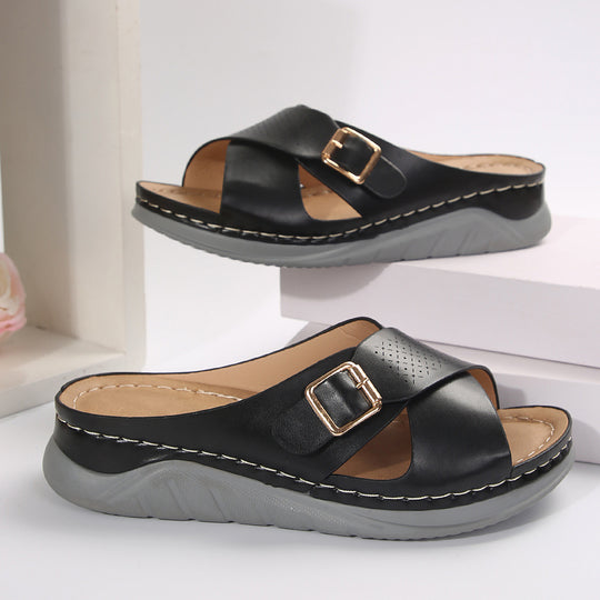 Damen komfortable Clogs mit modischem Riemendesign EB