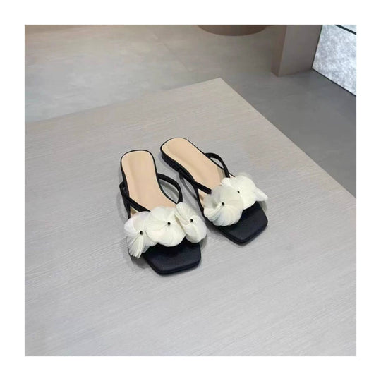 Damen Zehentrenner-Sandalen mit floralen Akzenten und ergonomischem Fußbett EB