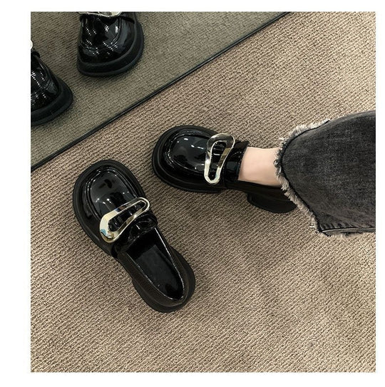 Damen Komfortable Slipper mit glänzender Schnallenverzierung EB