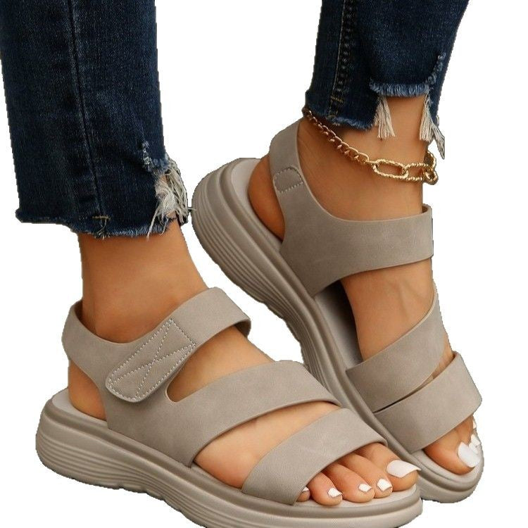 Damen Komfortable Wedge-Sandalen mit verstellbaren Riemen und ergonomischer Fußbettung EB