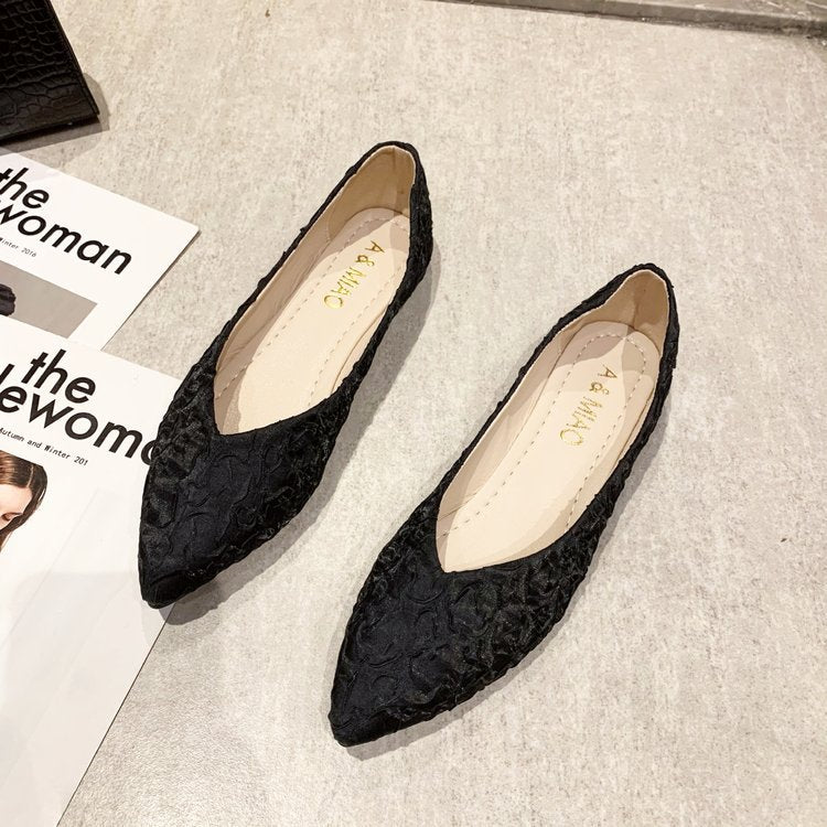 Damen Ballerinas mit spitz zulaufendem Design und strukturiertem Obermaterial EB