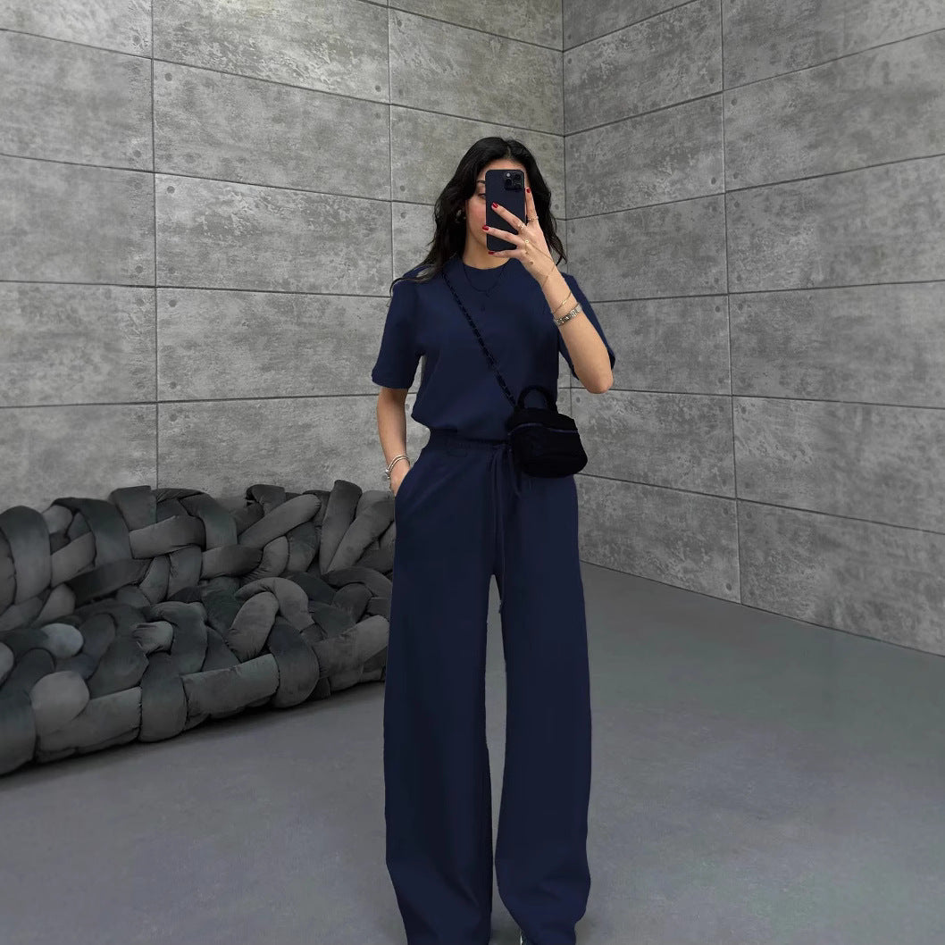 Damen Komfortabler und stilvoller Jumpsuit mit weitem Bein EB