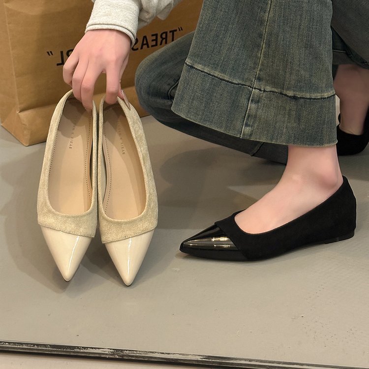 Damen elegante Ballerinas mit spitzem Design und hochwertiger Oberflächenstruktur EB