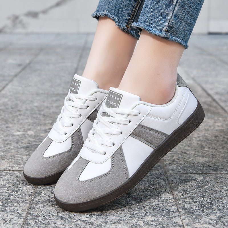 Unisex nan urbaner Tennis-Sneaker mit Veloursleder-Overlays gepolstertem Fersenkragen und vulkanisierter Gummisohle EB