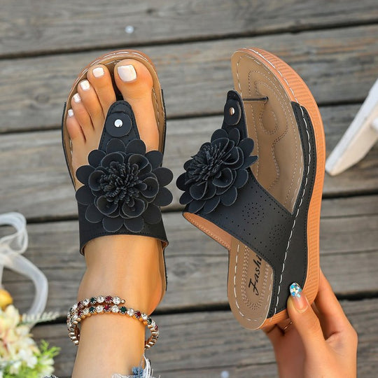 Damen Bequeme und modische Blumensandalen EB