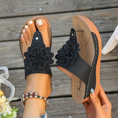 Damen Bequeme und modische Blumensandalen EB