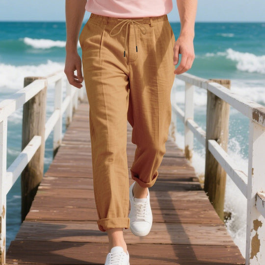 Herren lässige Sommerhose mit elastischem Bund und atmungsaktivem Material EB