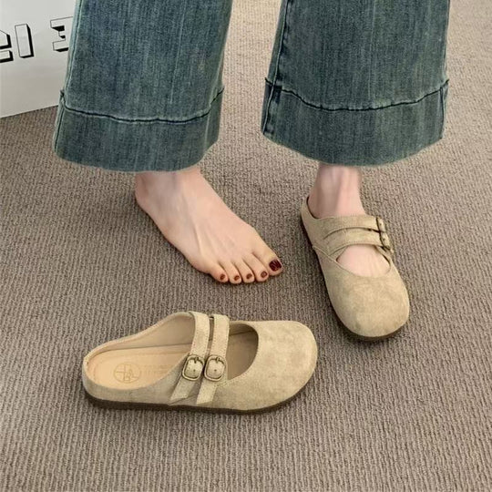 Damen Komfortabel Clogs mit doppeltem Riemchen EB