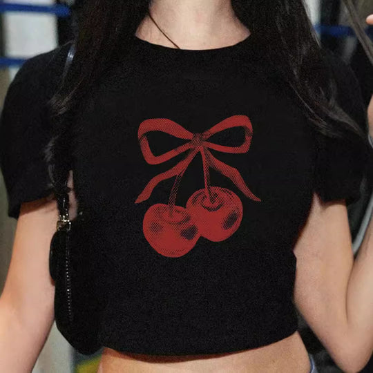 Damen Crop-T-Shirt mit inspirierendem Statementdruck EB