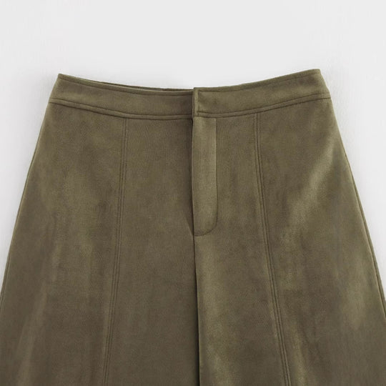 Damen weite Culotte mit eleganter Veloursstruktur und praktischen Taschen EB