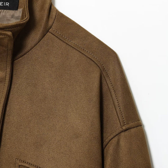 Damen moderne Utility-Jacke mit hochgeschlossenem Kragen und praktischen Taschen EB
