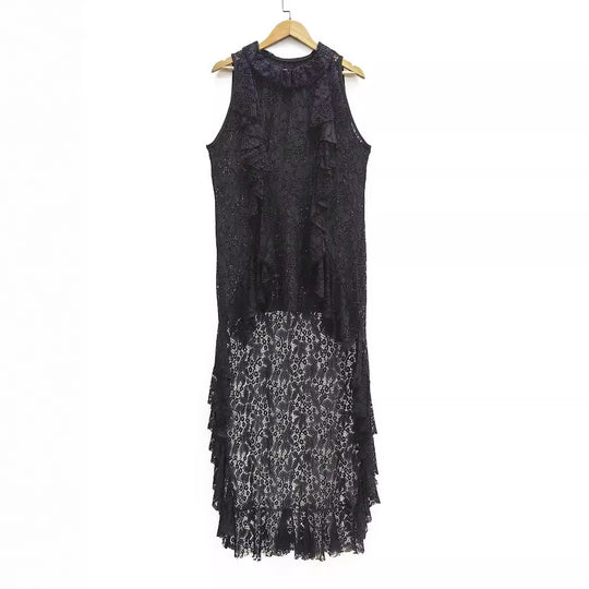 Damen elegantes Spitzenkleid mit Rüschendetails EB
