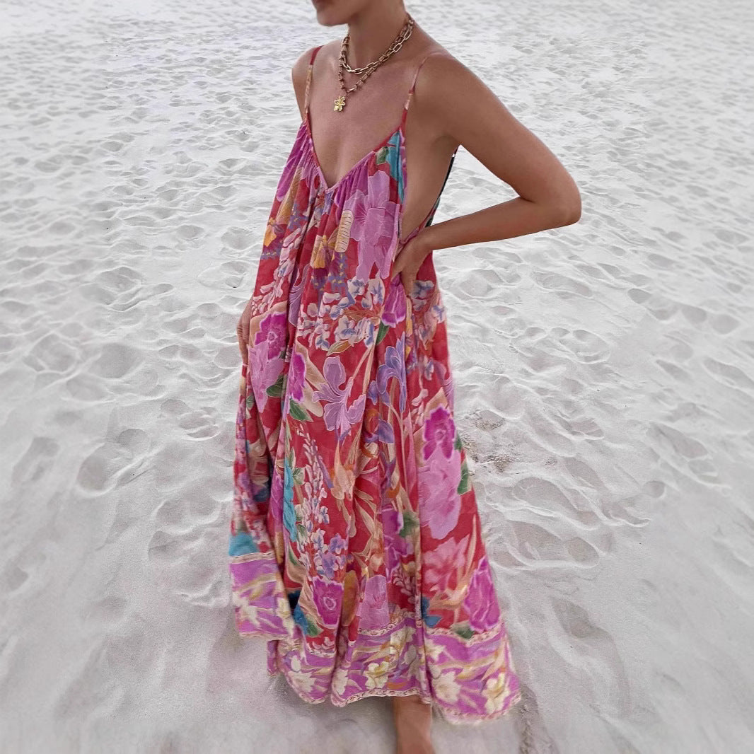 Damen Maxikleid mit floralem Muster EB