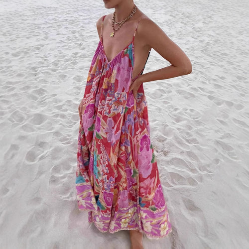Damen Maxikleid mit floralem Muster EB
