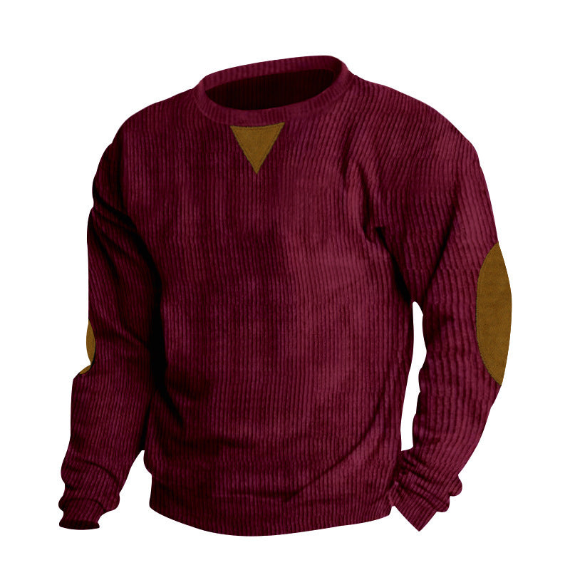 Herren Strickpullover mit einzigartigem strukturiertem Design und aufgesetzten Ellbogenpatches EB