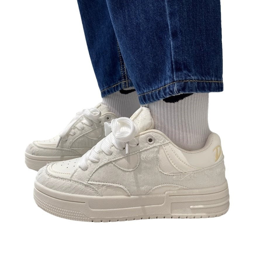 Damen Sneakers mit luxuriösem Denim-Obermaterial und gepolsterter Sohle EB