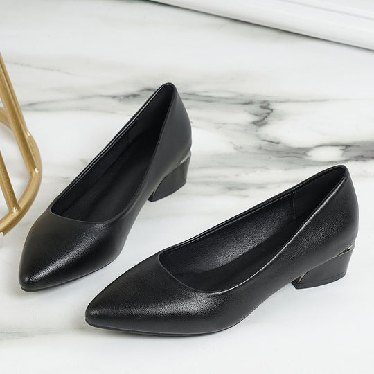 Damen Spitze Pumps mit niedrigem Blockabsatz und eleganter Form EB