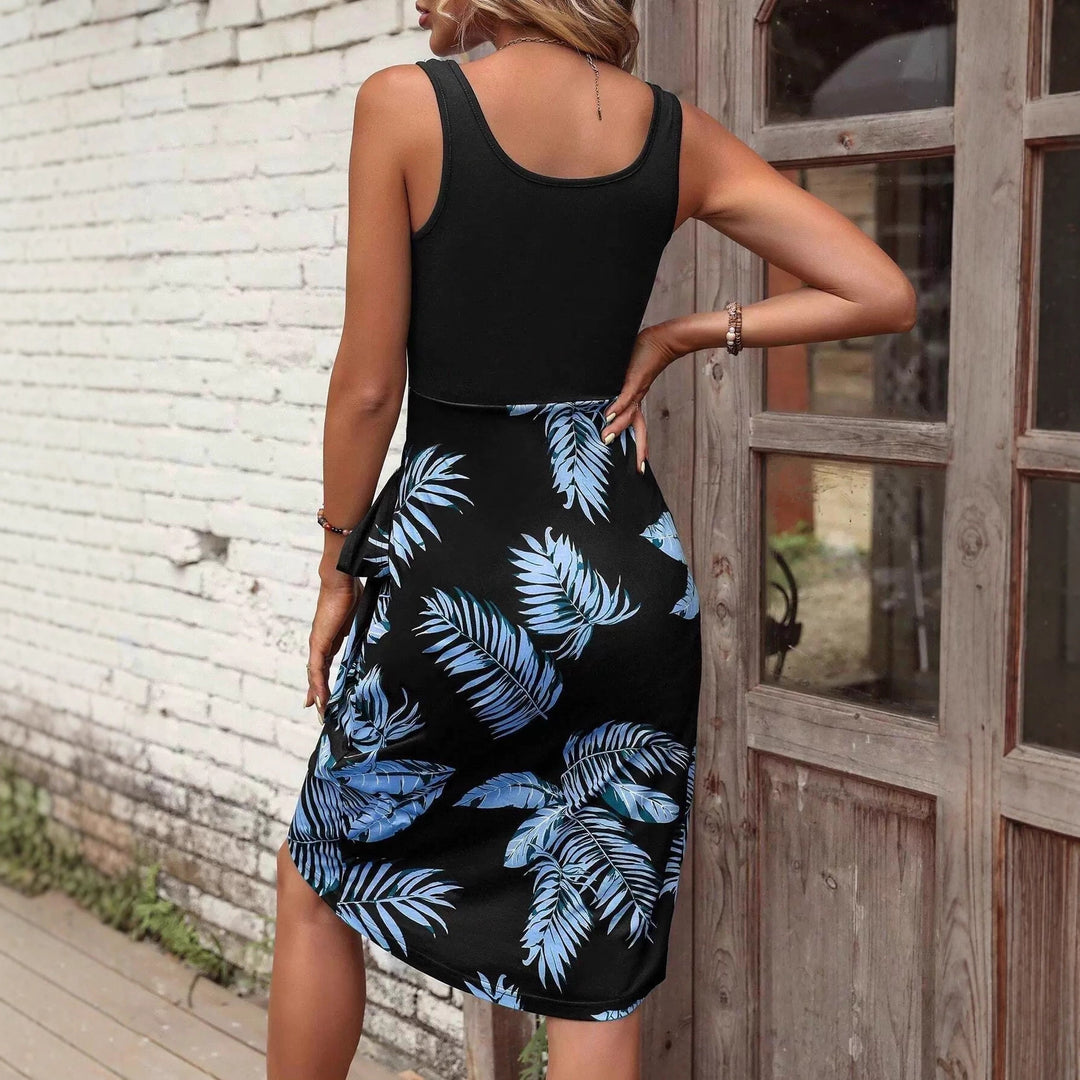 Damen Wickelkleid mit floralem Muster und asymmetrischem Saum EB