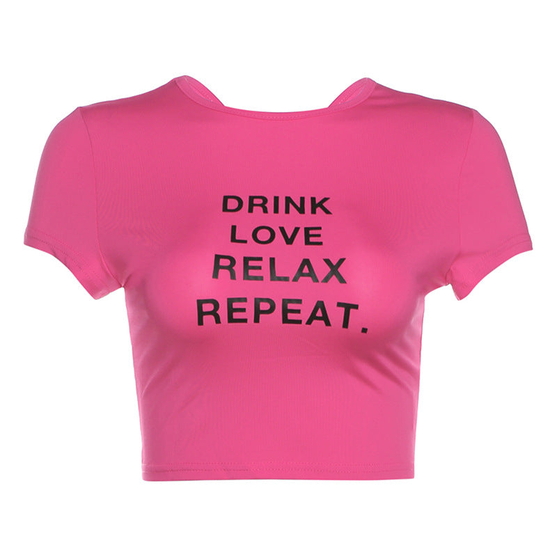 Damen cropped T-Shirt mit Motivdruck EB
