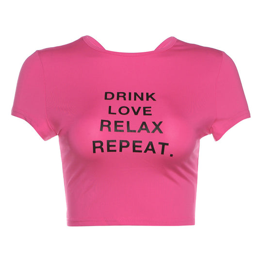 Damen cropped T-Shirt mit Motivdruck EB