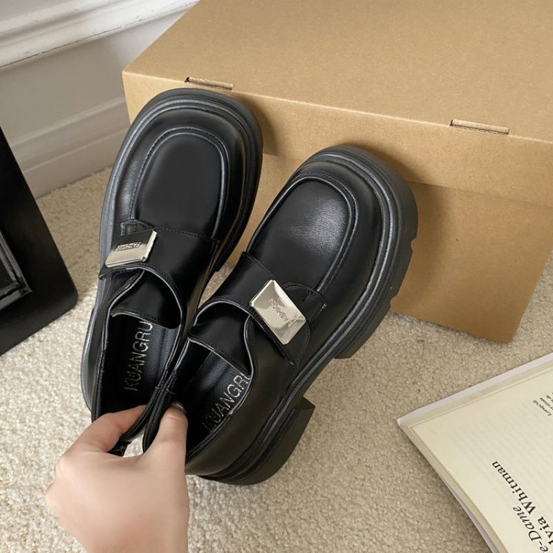 Damen Stilvolle Chunky Schnürschuhe mit modischem Schnallen-Detail EB