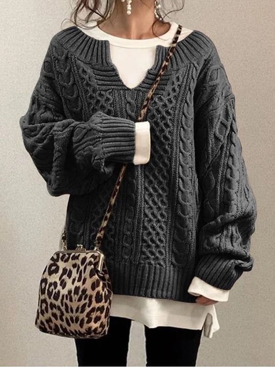 Damen Strickpullover mit strukturiertem Muster EB