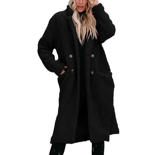 Damen Lange Teddyjacke mit bequemem Schnitt EB