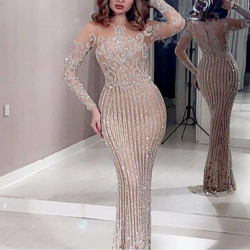 Damen Elegantes Abendkleid mit glitzernden Pailletten und schmalem Schnitt EB