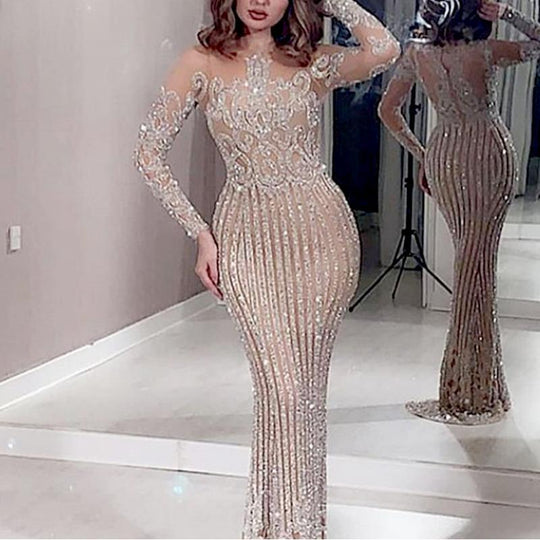 Damen Elegantes Abendkleid mit glitzernden Pailletten und schmalem Schnitt EB