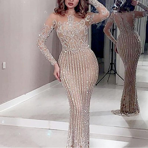 Damen Elegantes Abendkleid mit glitzernden Pailletten und schmalem Schnitt EB